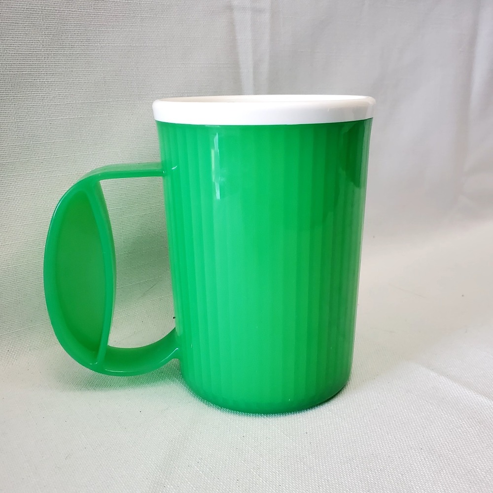 Tupperware Insulated Mug Handled Cup Tumbler Large‎ 16 oz. Green ● No Lid